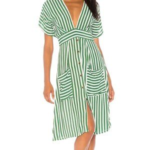 Faithfull the Brand, Green & White Striped Sundress, Size XS (2)